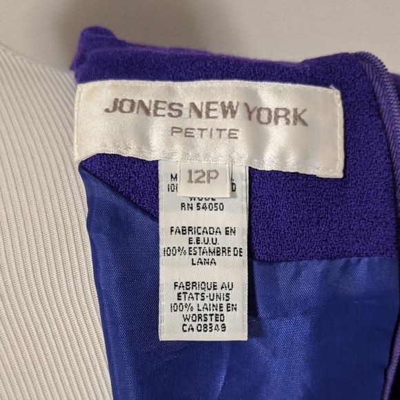 Vintage 90s Jones New York Violet Sheath Dress 12P - Picture 6 of 7